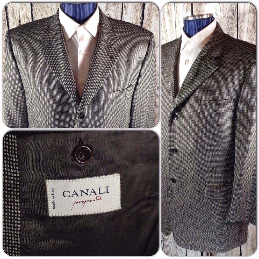 Canali Proposta Blazer Mens 46R Silk Wool Italy